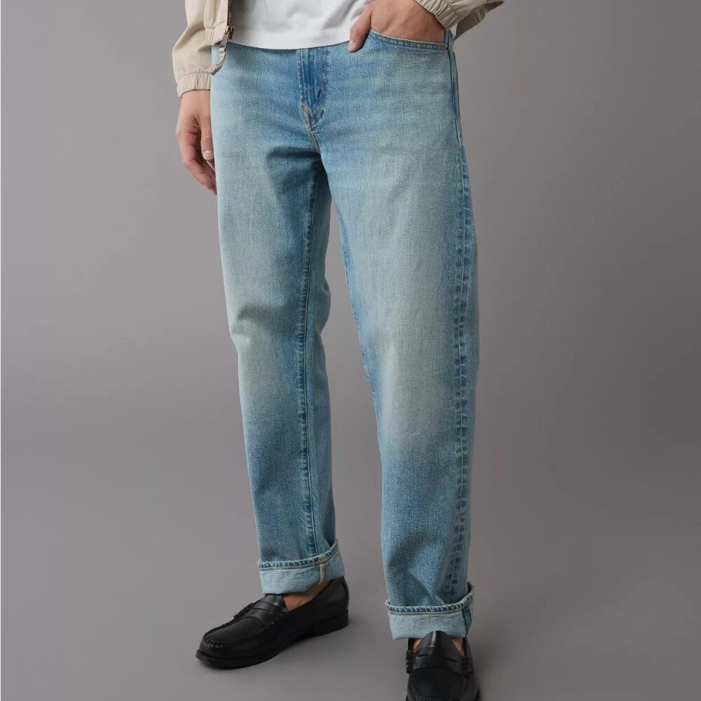 Men's American Eagle Next Level Stretch Light Wash Jeans 31/30 Original Straight